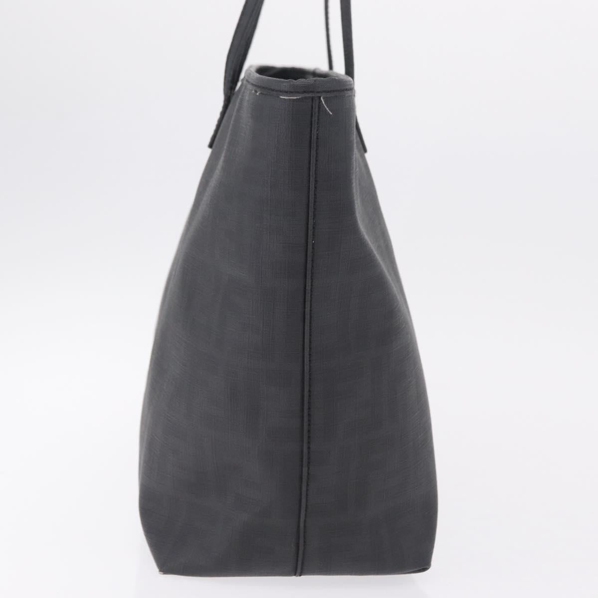 FENDI Zucca Canvas Tote Bag PVC Black Gold Auth ep16805A