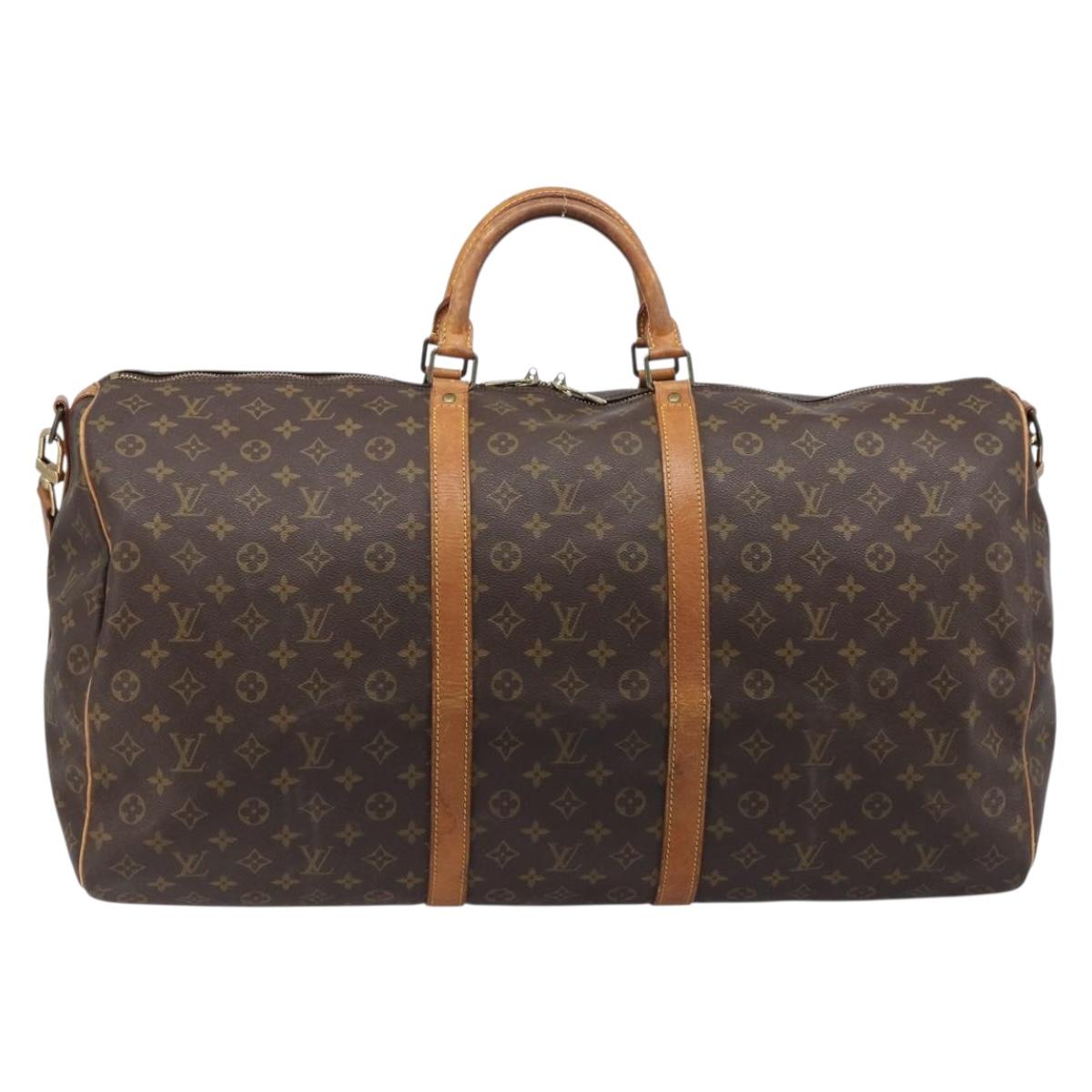 LOUIS VUITTON Monogram Keepall Bandouliere 60 Boston Bag M41412 LV Auth ep16811