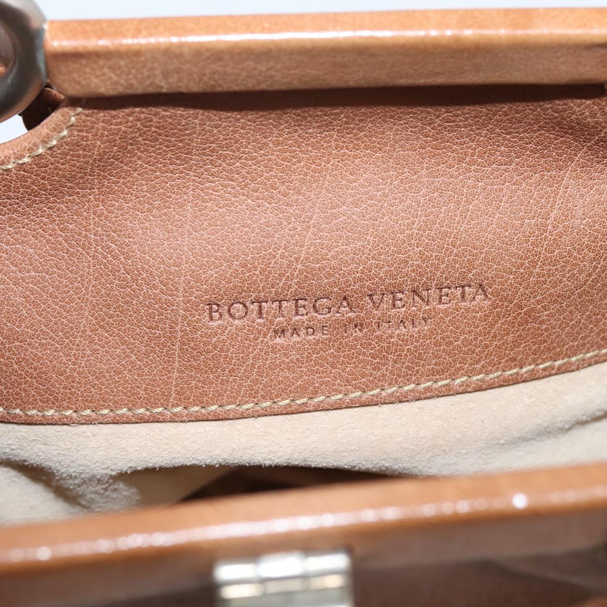 Bottega Veneta Hand Bag Leather Brown Silver Auth ep16812