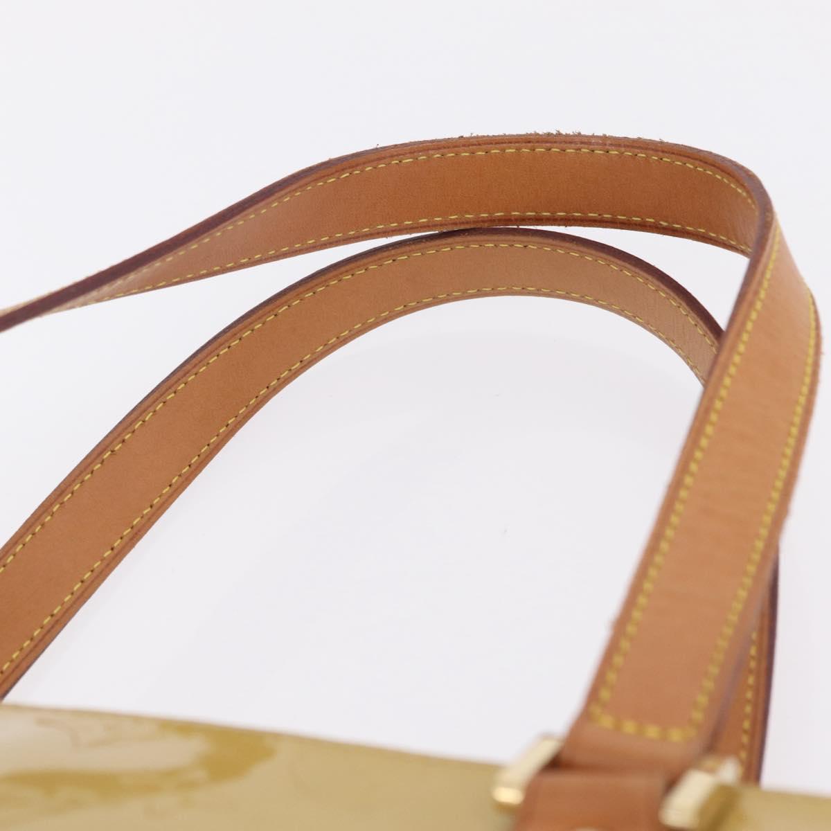 LOUIS VUITTON Monogram Vernis Houston Hand Bag Beige M91004 LV Auth ep16815
