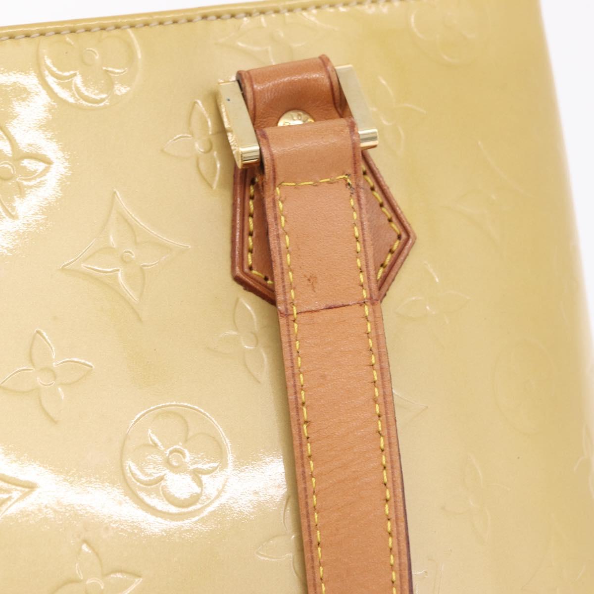 LOUIS VUITTON Monogram Vernis Houston Hand Bag Beige M91004 LV Auth ep16815