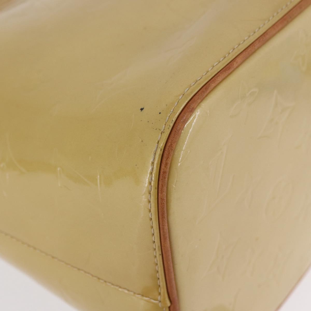 LOUIS VUITTON Monogram Vernis Houston Hand Bag Beige M91004 LV Auth ep16815