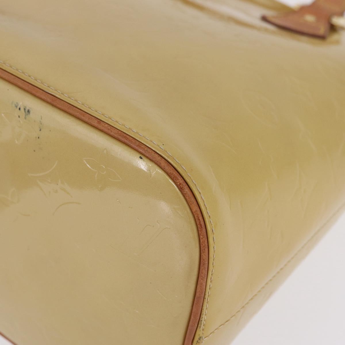 LOUIS VUITTON Monogram Vernis Houston Hand Bag Beige M91004 LV Auth ep16815