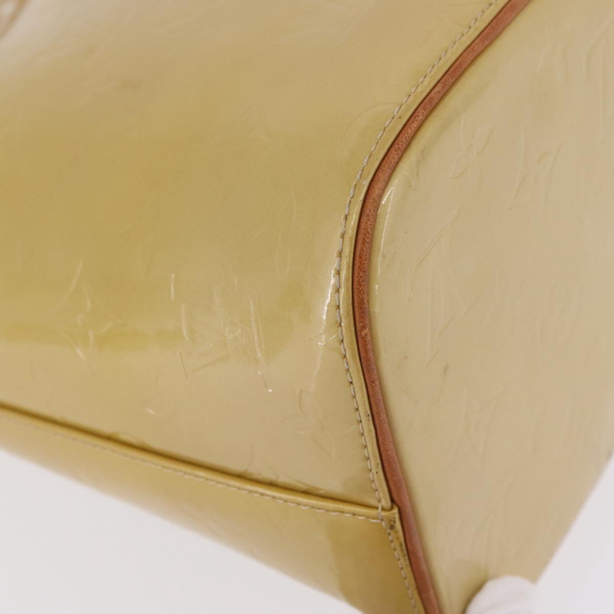LOUIS VUITTON Monogram Vernis Houston Hand Bag Beige M91004 LV Auth ep16815