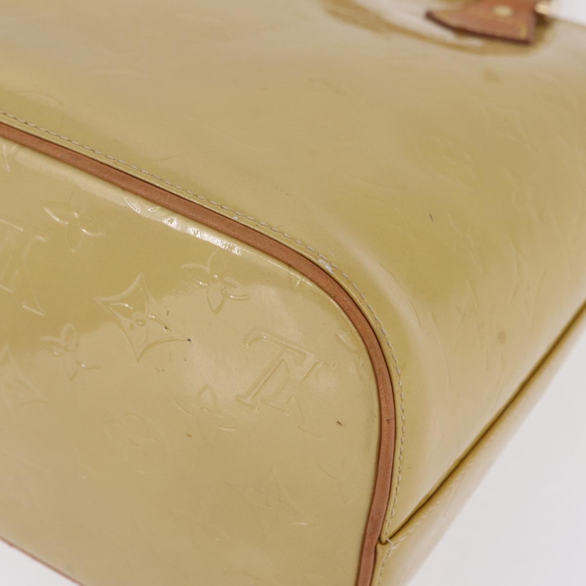 LOUIS VUITTON Monogram Vernis Houston Hand Bag Beige M91004 LV Auth ep16815
