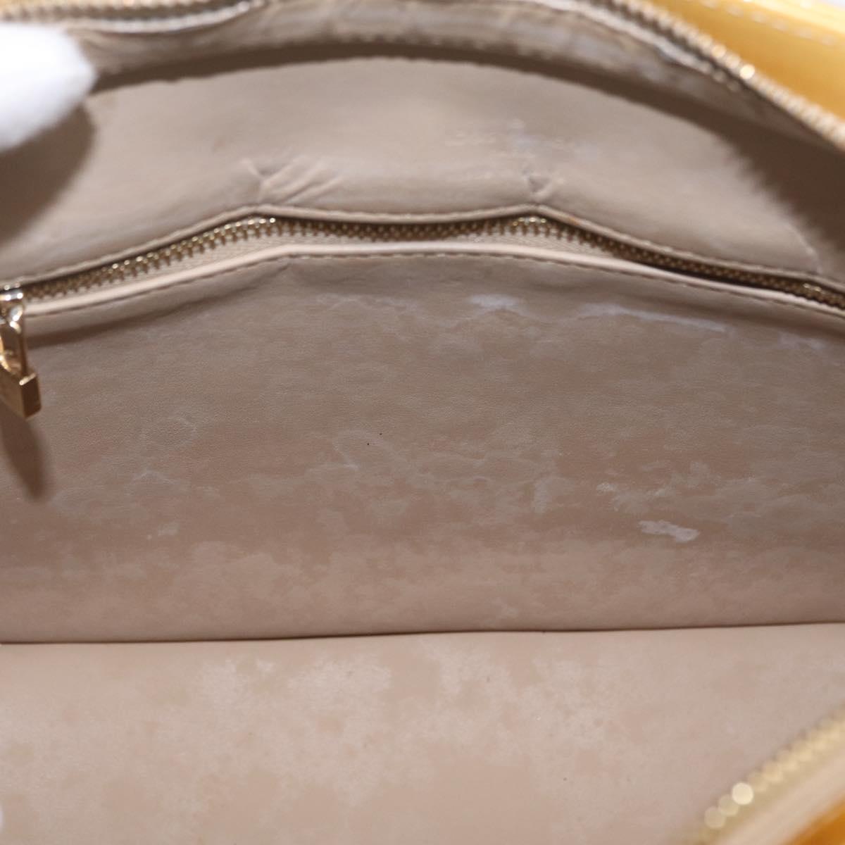 LOUIS VUITTON Monogram Vernis Houston Hand Bag Beige M91004 LV Auth ep16815