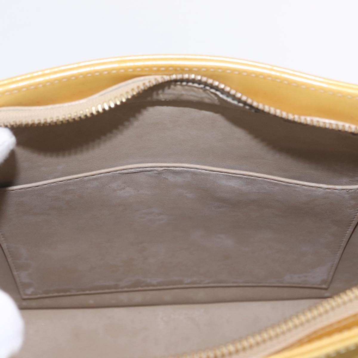 LOUIS VUITTON Monogram Vernis Houston Hand Bag Beige M91004 LV Auth ep16815