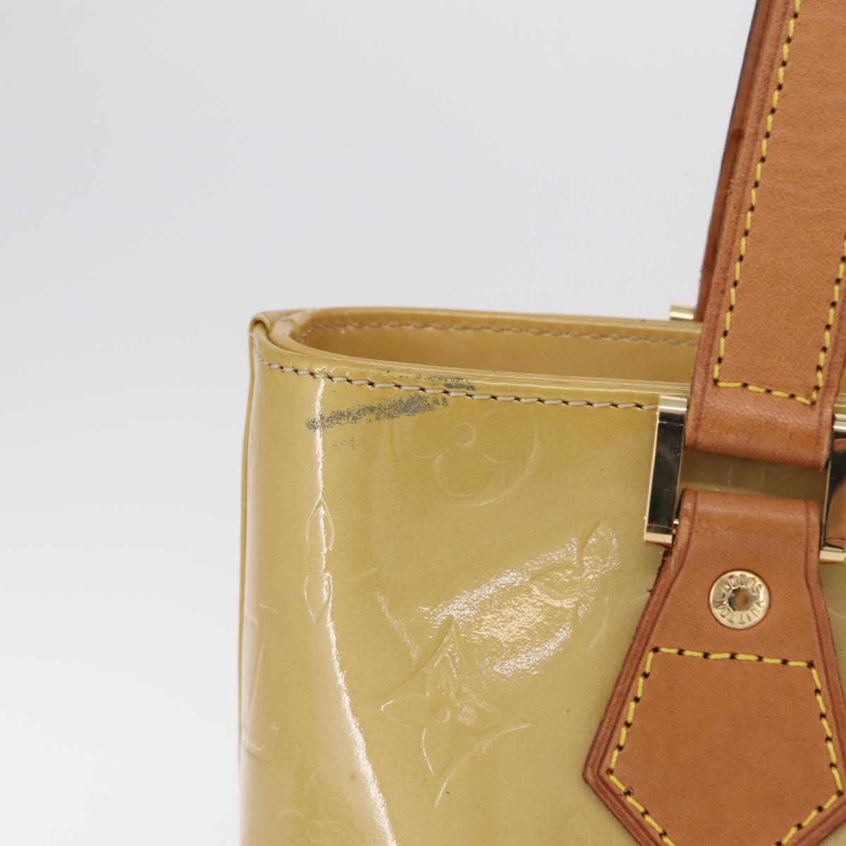 LOUIS VUITTON Monogram Vernis Houston Hand Bag Beige M91004 LV Auth ep16815