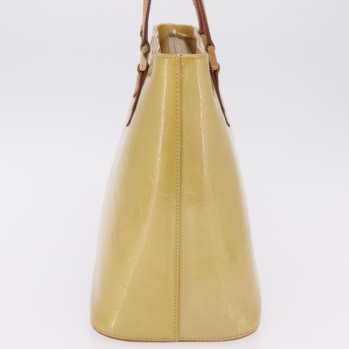LOUIS VUITTON Monogram Vernis Houston Hand Bag Beige M91004 LV Auth ep16815