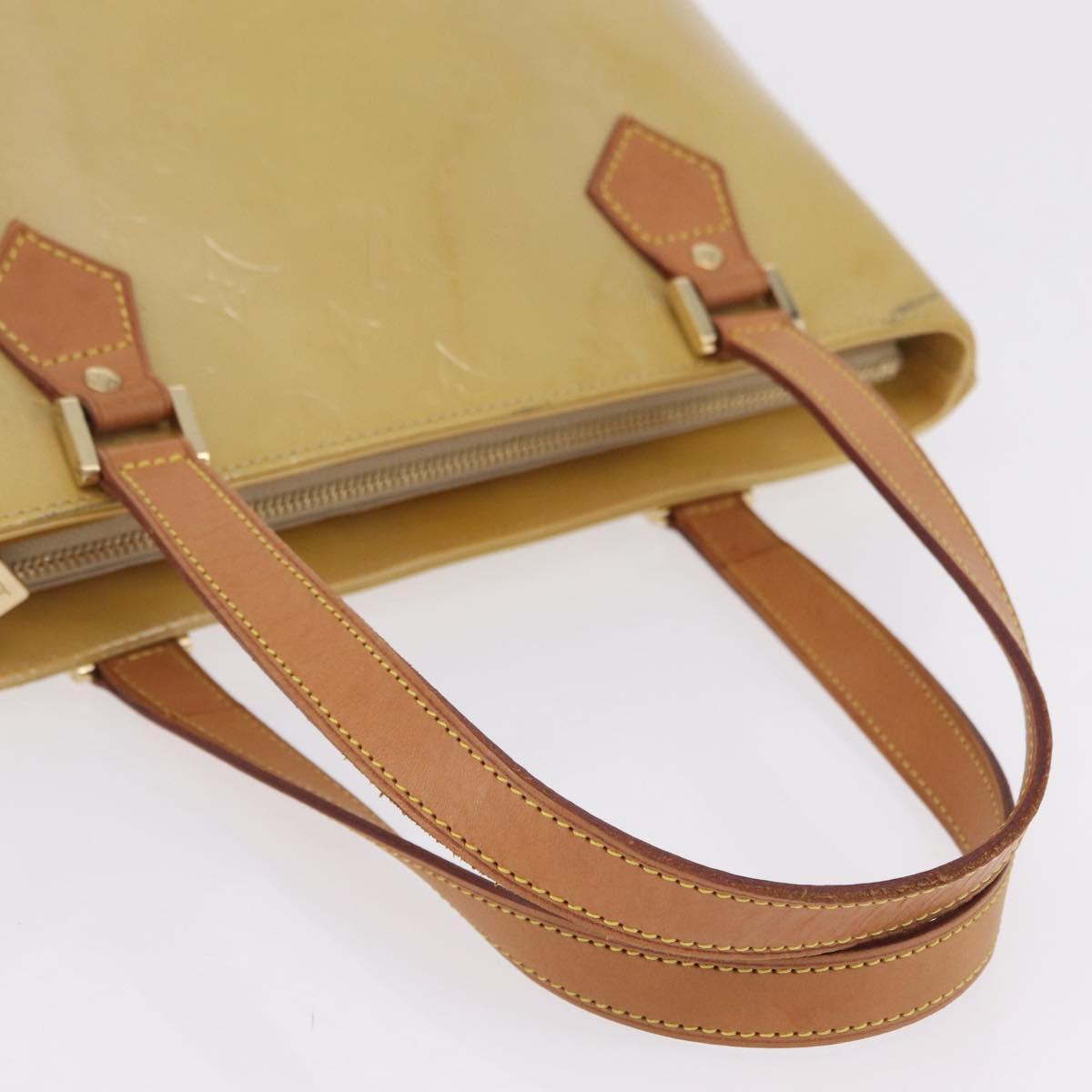 LOUIS VUITTON Monogram Vernis Houston Hand Bag Beige M91004 LV Auth ep16815