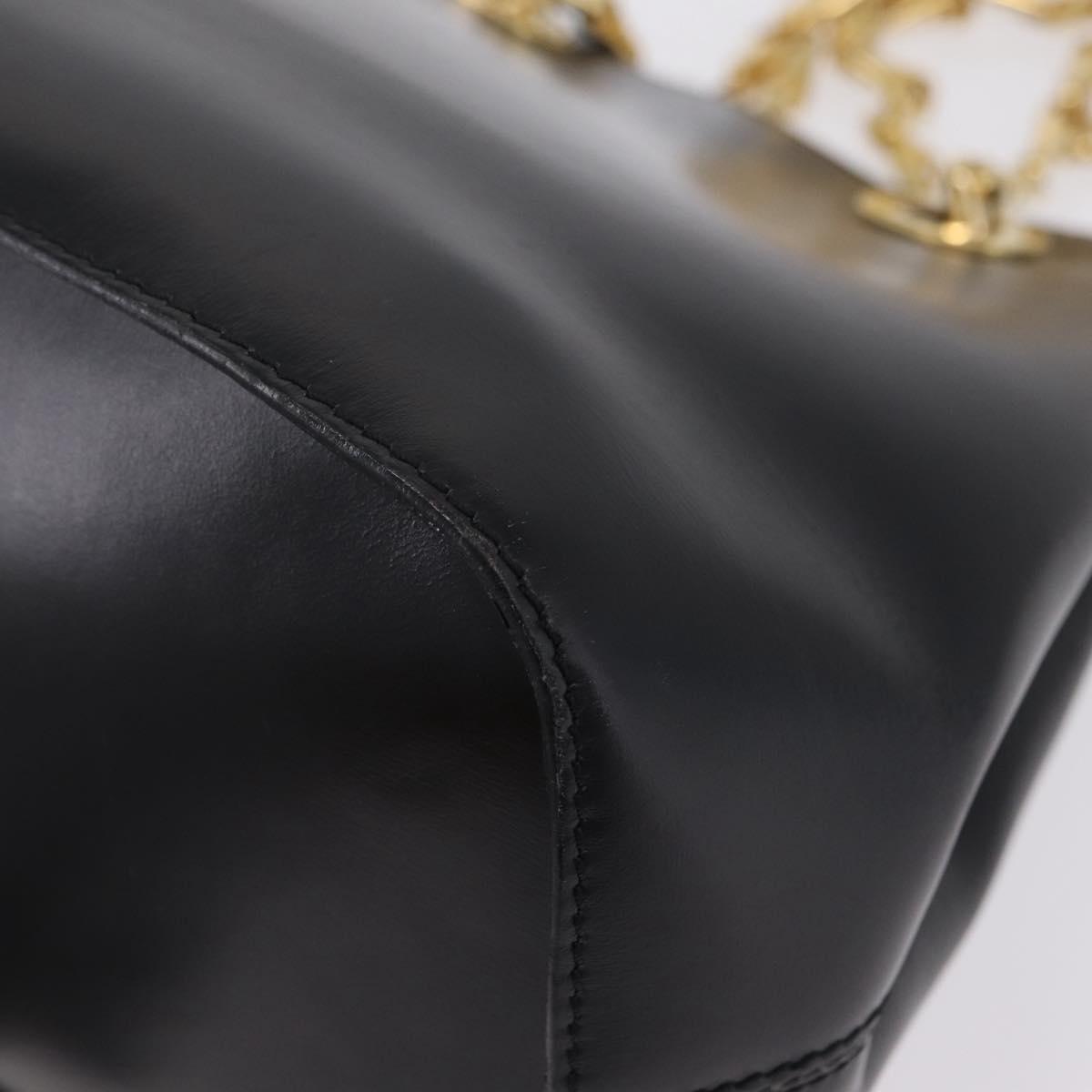 CELINE Shoulder Bag Leather Black Gold Auth ep16820V