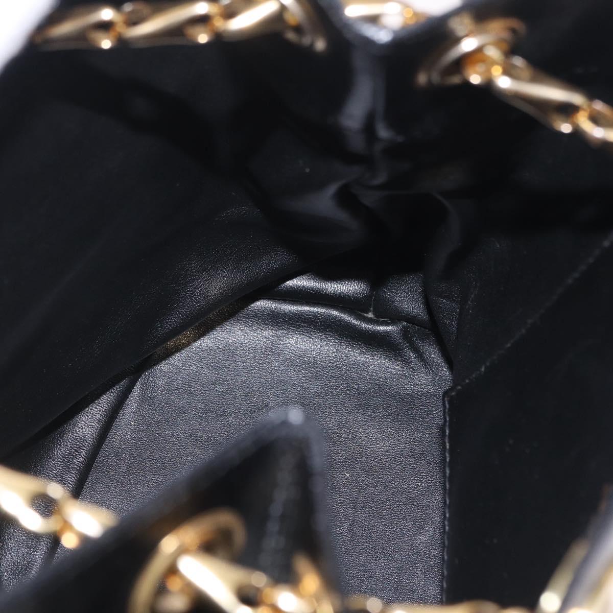 CELINE Shoulder Bag Leather Black Gold Auth ep16820V