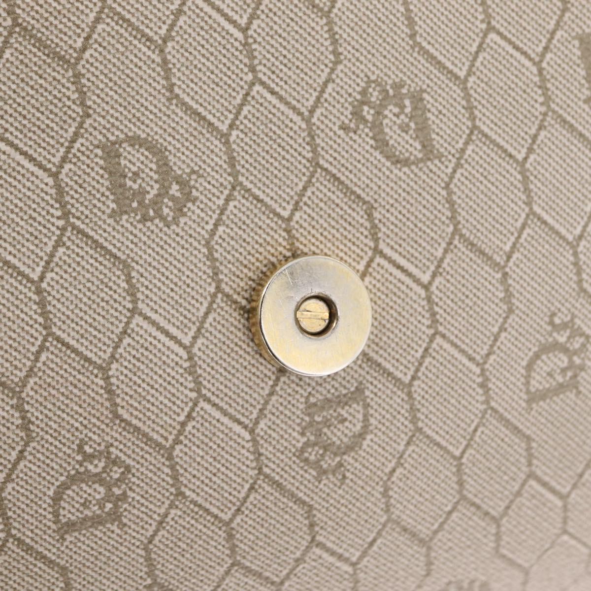 Christian Dior Honeycomb Canvas Shoulder Bag PVC Beige Gold Auth ep16823
