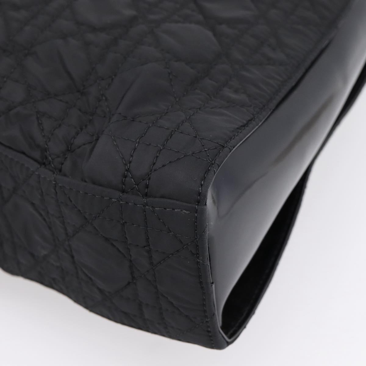 Christian Dior Canage Shoulder Bag Nylon Black Silver Auth ep16826A