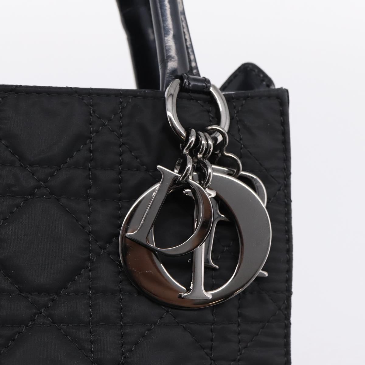 Christian Dior Canage Shoulder Bag Nylon Black Silver Auth ep16826A