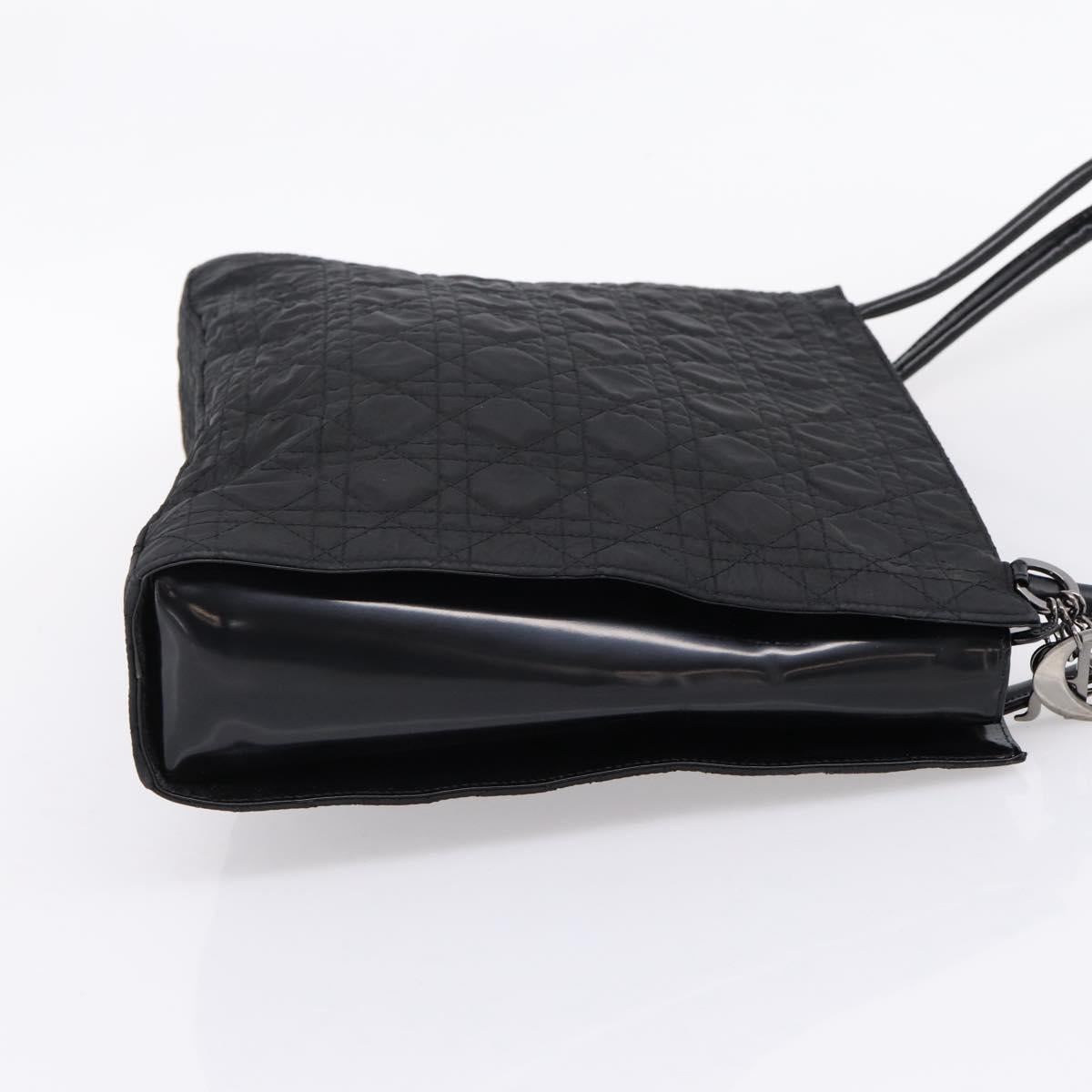Christian Dior Canage Shoulder Bag Nylon Black Silver Auth ep16826A