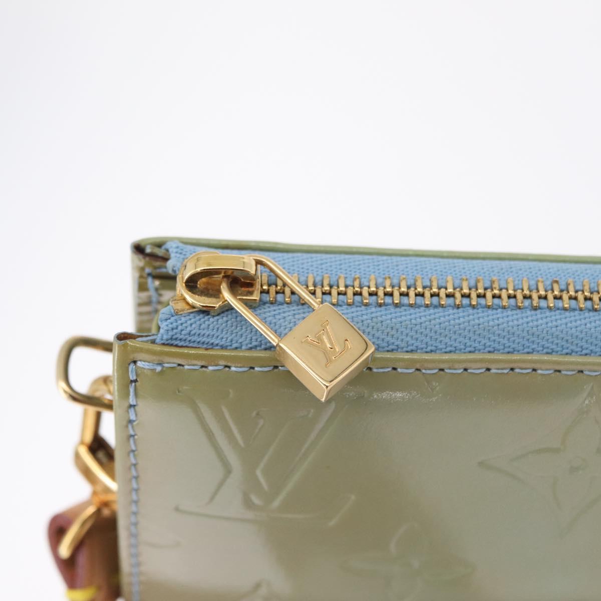 LOUIS VUITTON Monogram Vernis Lexington Pouch Baby Blue M91011 LV Auth ep16827A