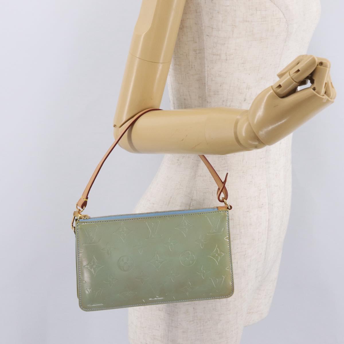 LOUIS VUITTON Monogram Vernis Lexington Pouch Baby Blue M91011 LV Auth ep16827A