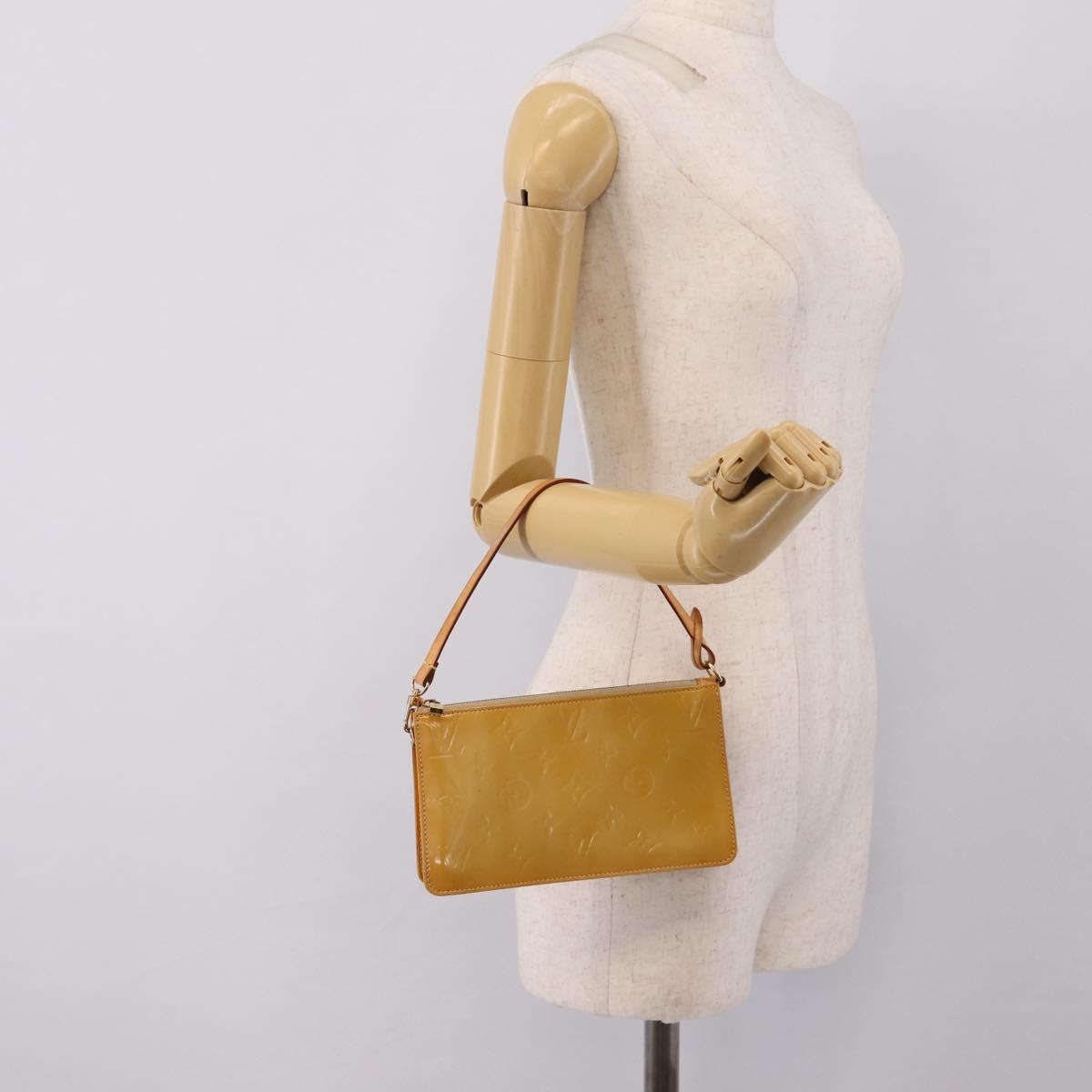 LOUIS VUITTON Monogram Vernis Lexington Pouch Beige M91010 LV Auth ep16828A