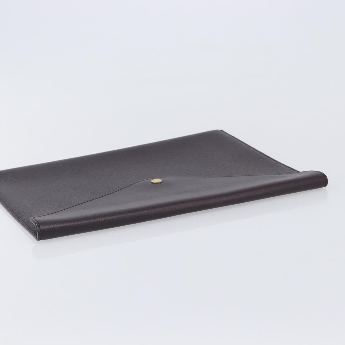 LOUIS VUITTON Taiga Document Case Pouch Acajou M99087 LV Auth ep16833