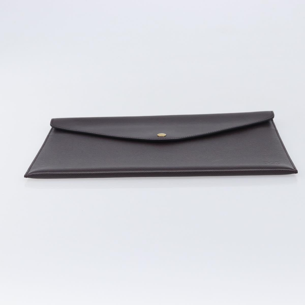 LOUIS VUITTON Taiga Document Case Pouch Acajou M99087 LV Auth ep16833