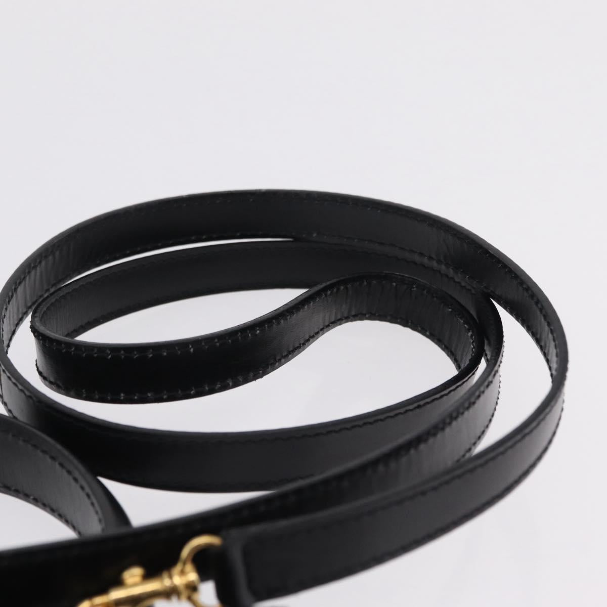 CELINE Hand Bag Leather 2way Black Gold Auth ep16836V