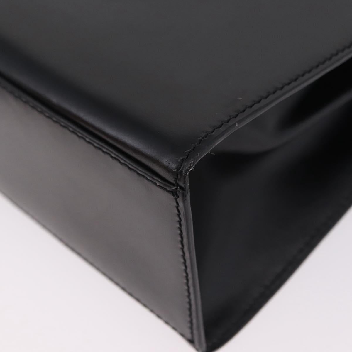 CELINE Hand Bag Leather 2way Black Gold Auth ep16836V