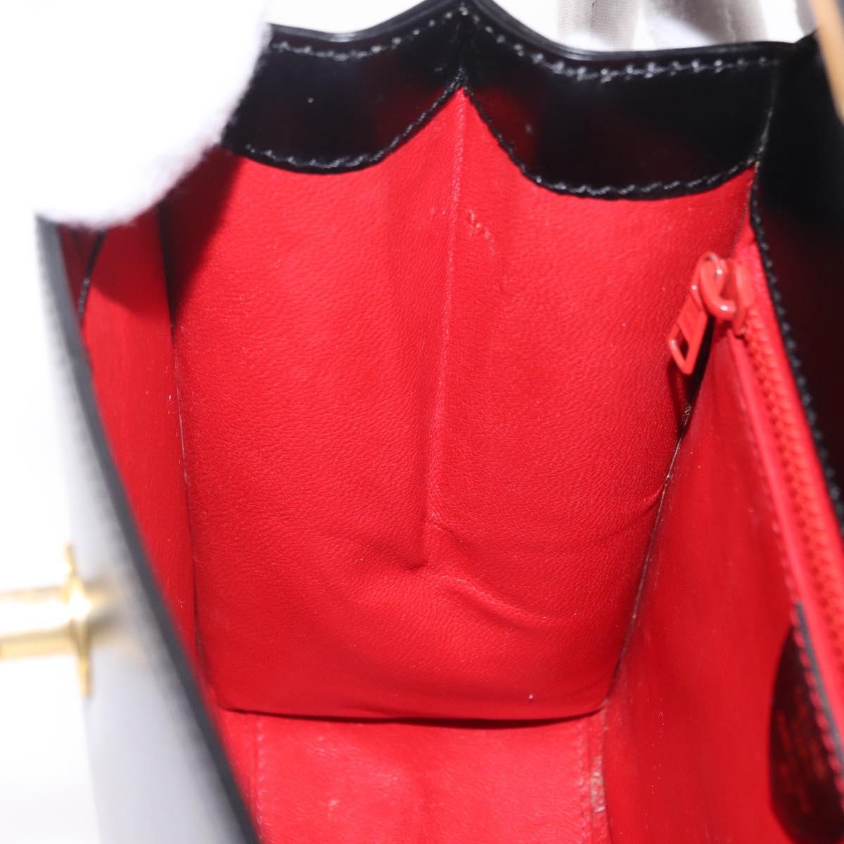 CELINE Hand Bag Leather 2way Black Gold Auth ep16836V