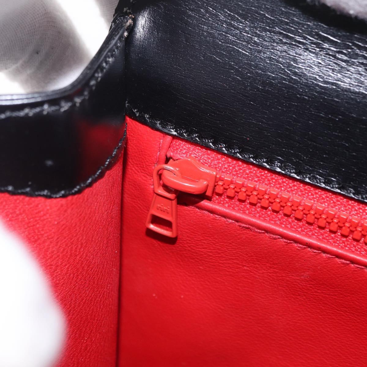 CELINE Hand Bag Leather 2way Black Gold Auth ep16836V
