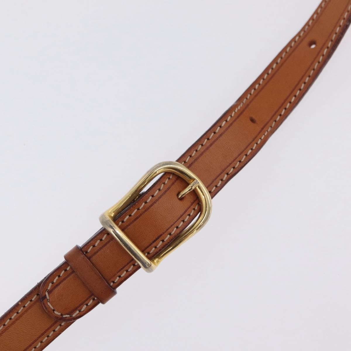 CELINE Macadam Canvas Shoulder Bag PVC Leather Brown Gold Auth ep16848A