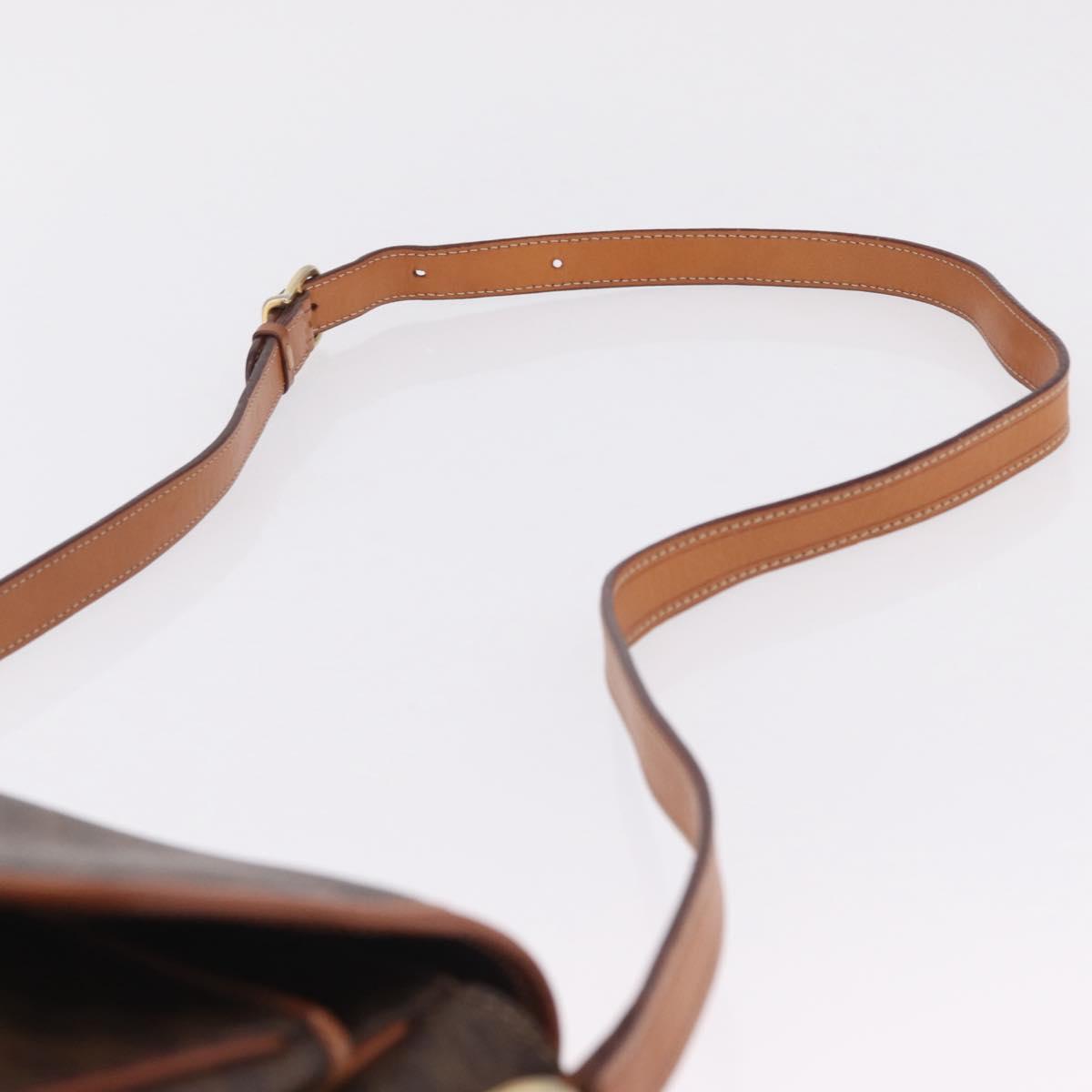 CELINE Macadam Canvas Shoulder Bag PVC Leather Brown Gold Auth ep16848A