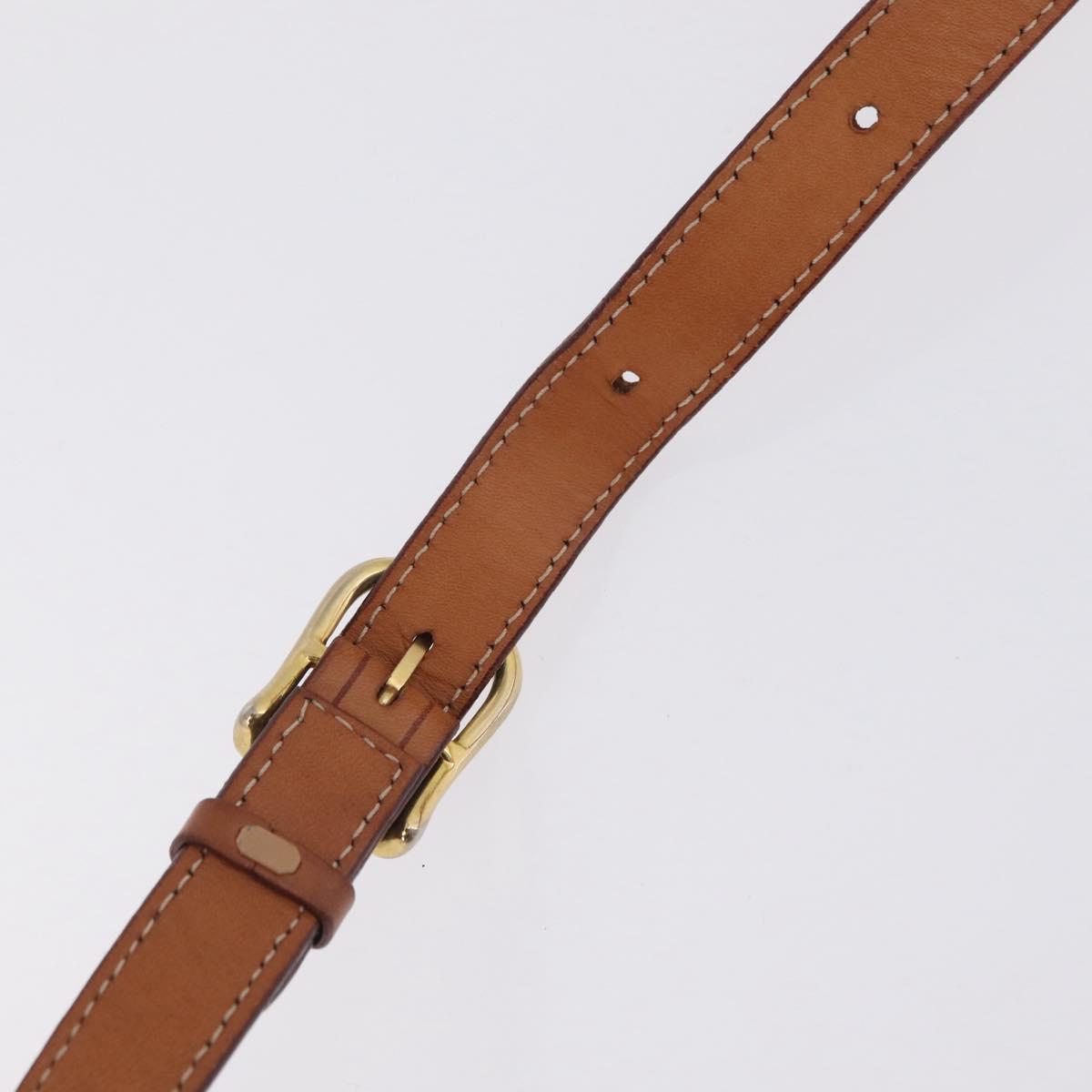 CELINE Macadam Canvas Shoulder Bag PVC Leather Brown Gold Auth ep16848A