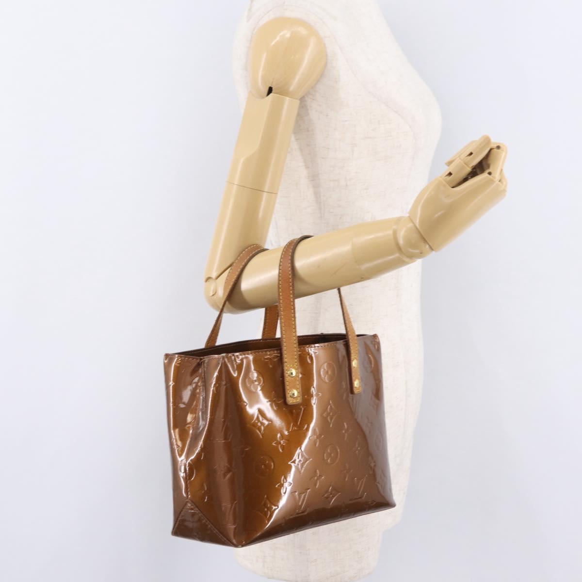 LOUIS VUITTON Monogram Vernis Reade PM Hand Bag Bronze M91146 LV Auth ep16851