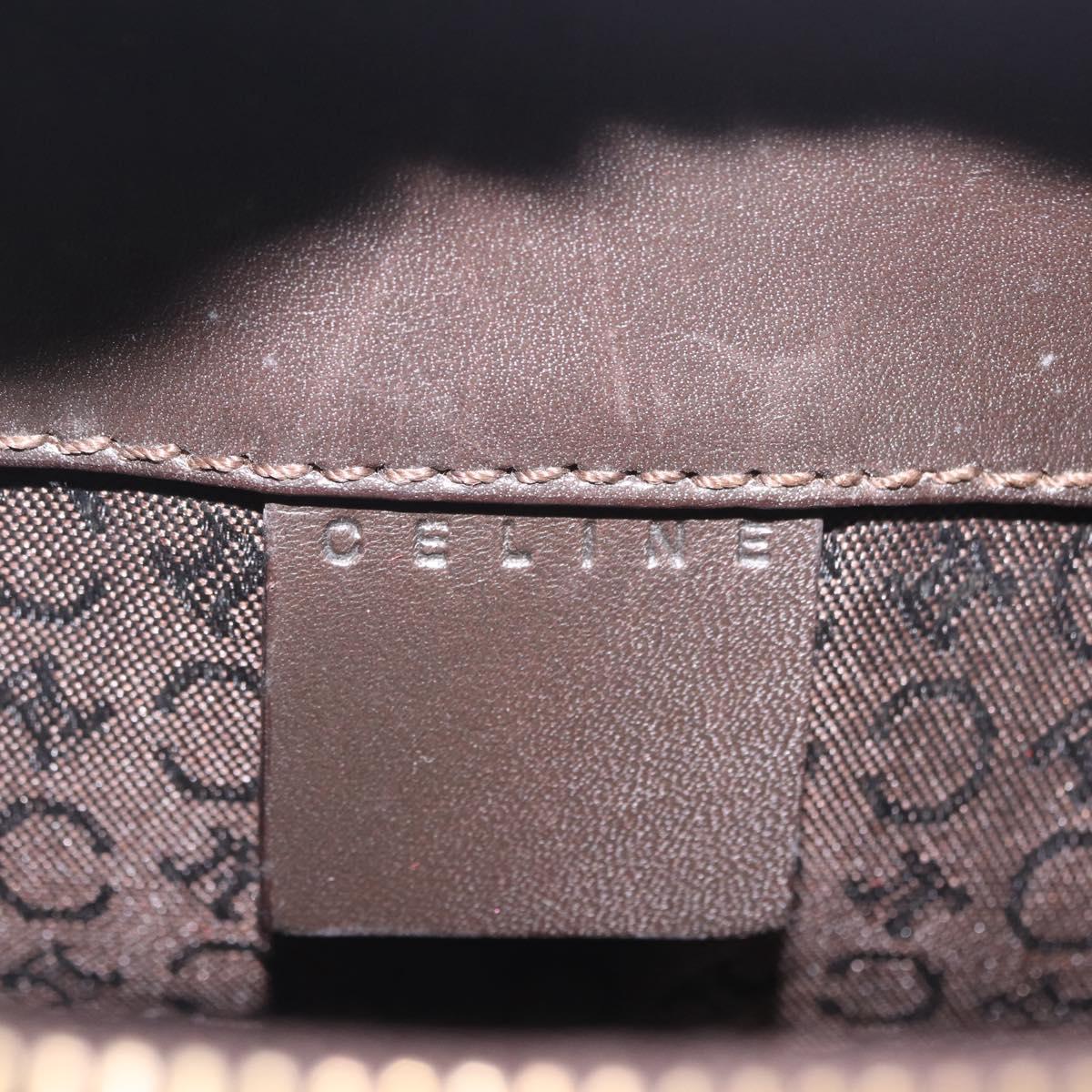 CELINE C Macadam Canvas Hand Bag White Gold Auth ep16854A