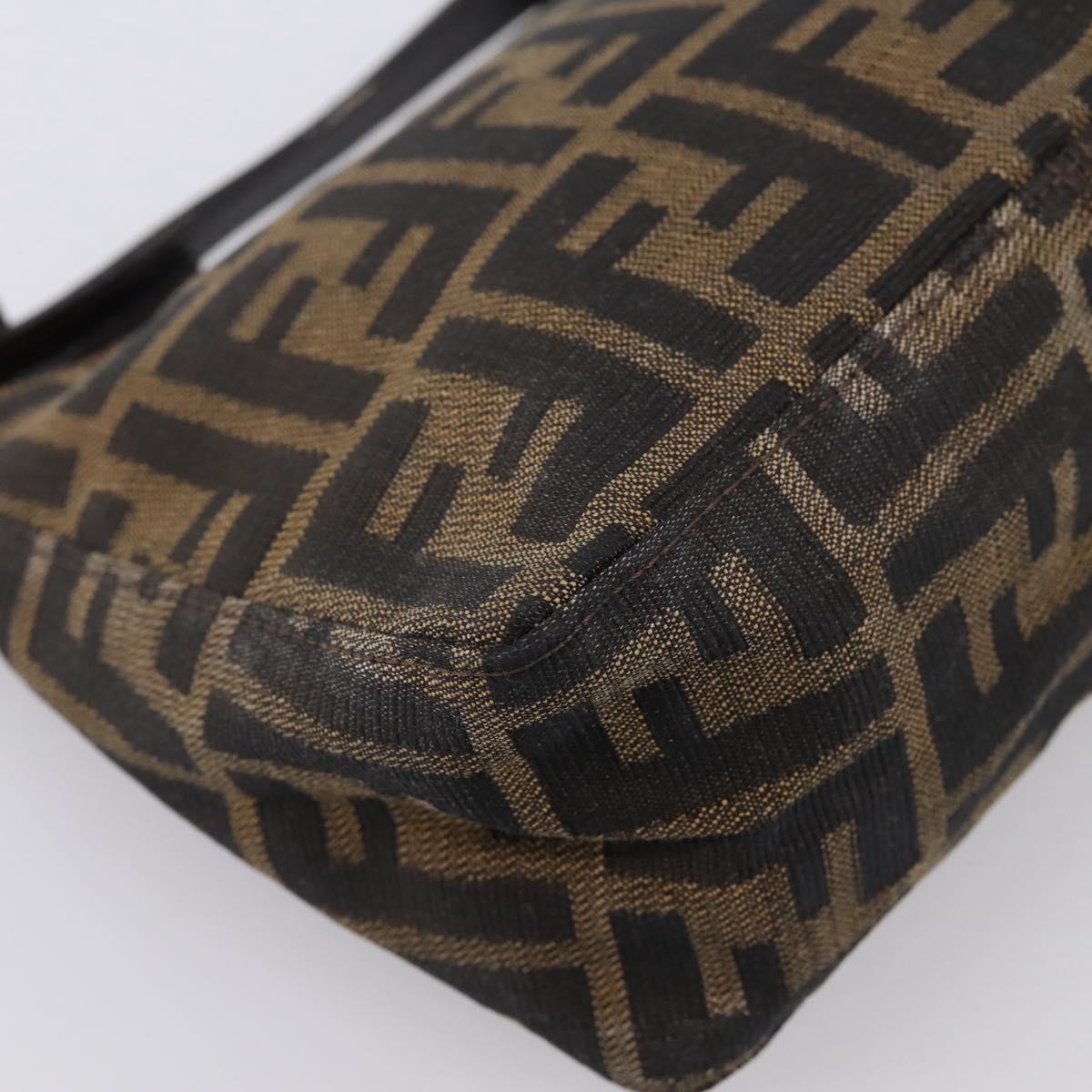 FENDI Zucca Canvas Hand Bag Black Brown Auth ep16858