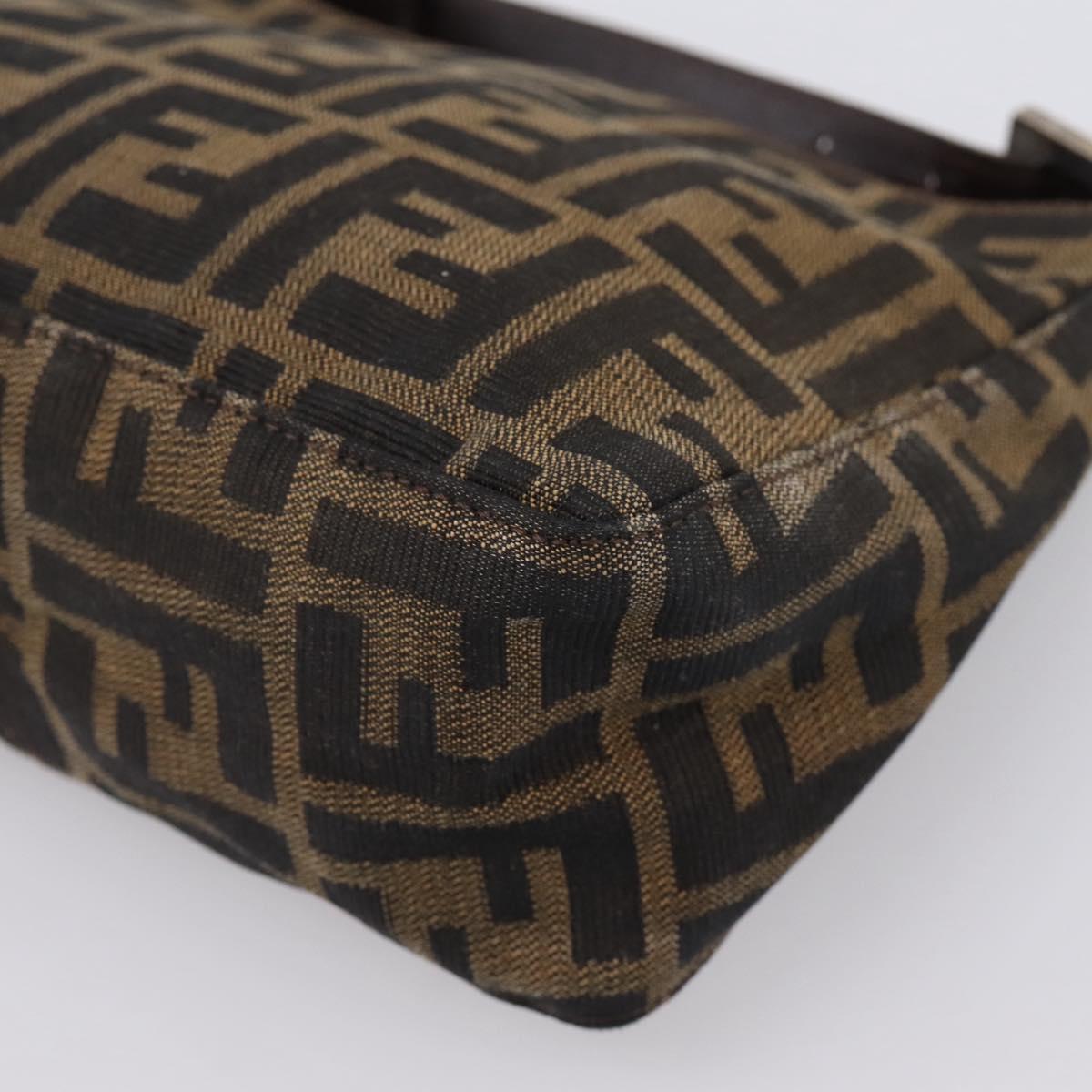 FENDI Zucca Canvas Hand Bag Black Brown Auth ep16858