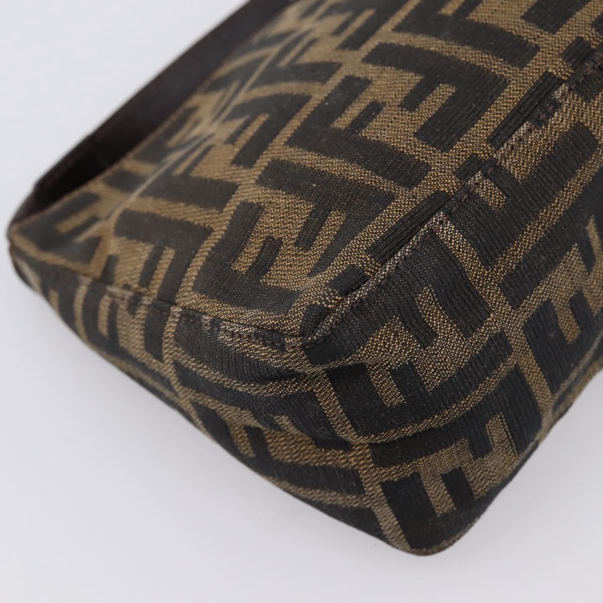 FENDI Zucca Canvas Hand Bag Black Brown Auth ep16858