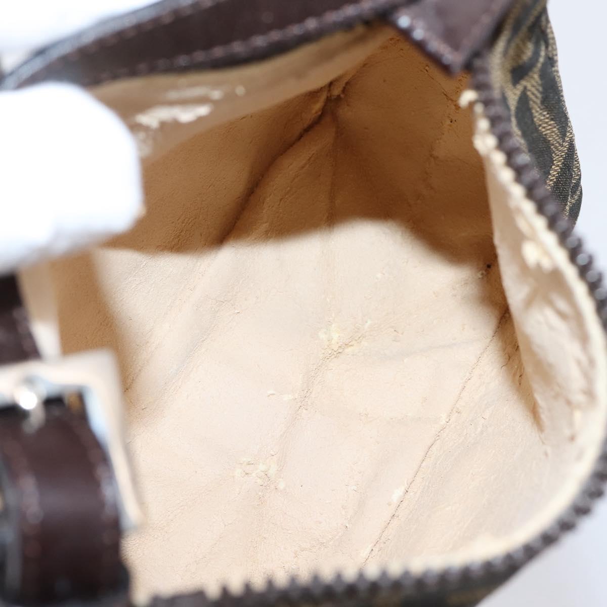 FENDI Zucca Canvas Hand Bag Black Brown Auth ep16858