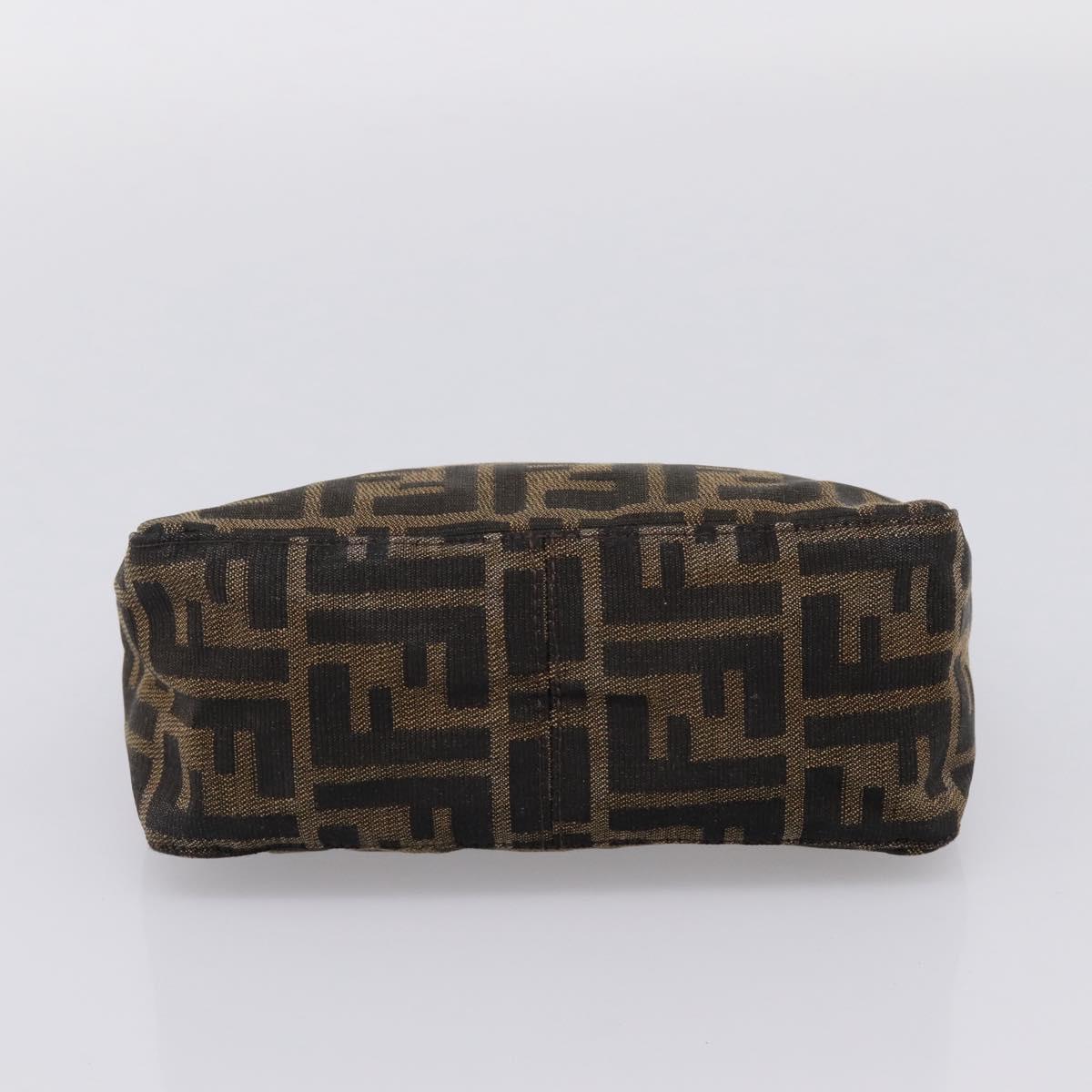 FENDI Zucca Canvas Hand Bag Black Brown Auth ep16858