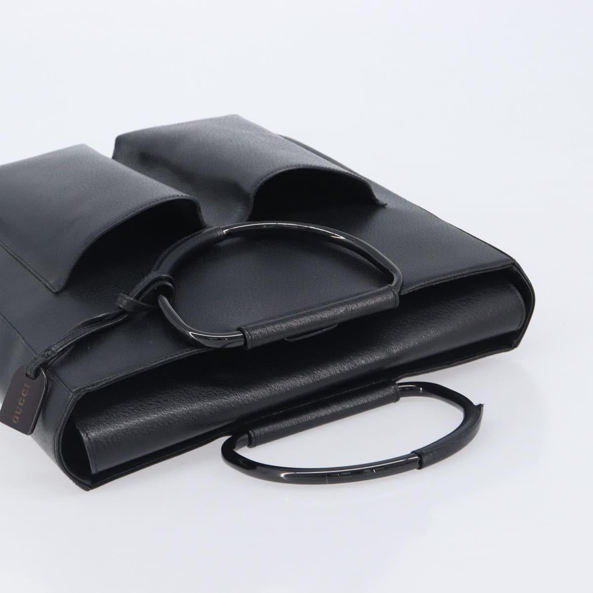 GUCCI Hand Bag Leather Black 002 1118 0462 Auth ep16869