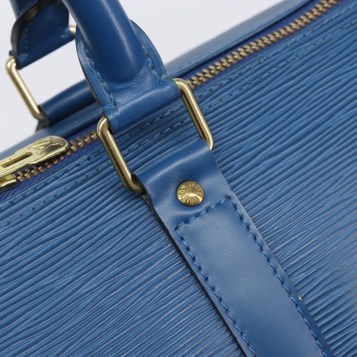 LOUIS VUITTON Epi Keepall 50 Boston Bag Blue M42965 LV Auth ep16874V