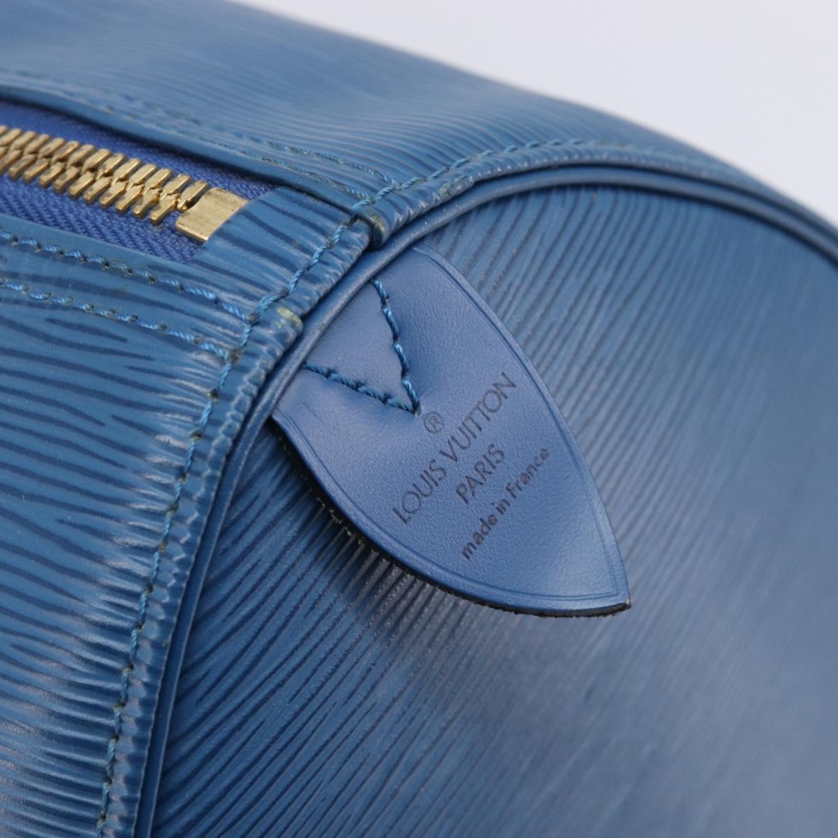 LOUIS VUITTON Epi Keepall 50 Boston Bag Blue M42965 LV Auth ep16874V