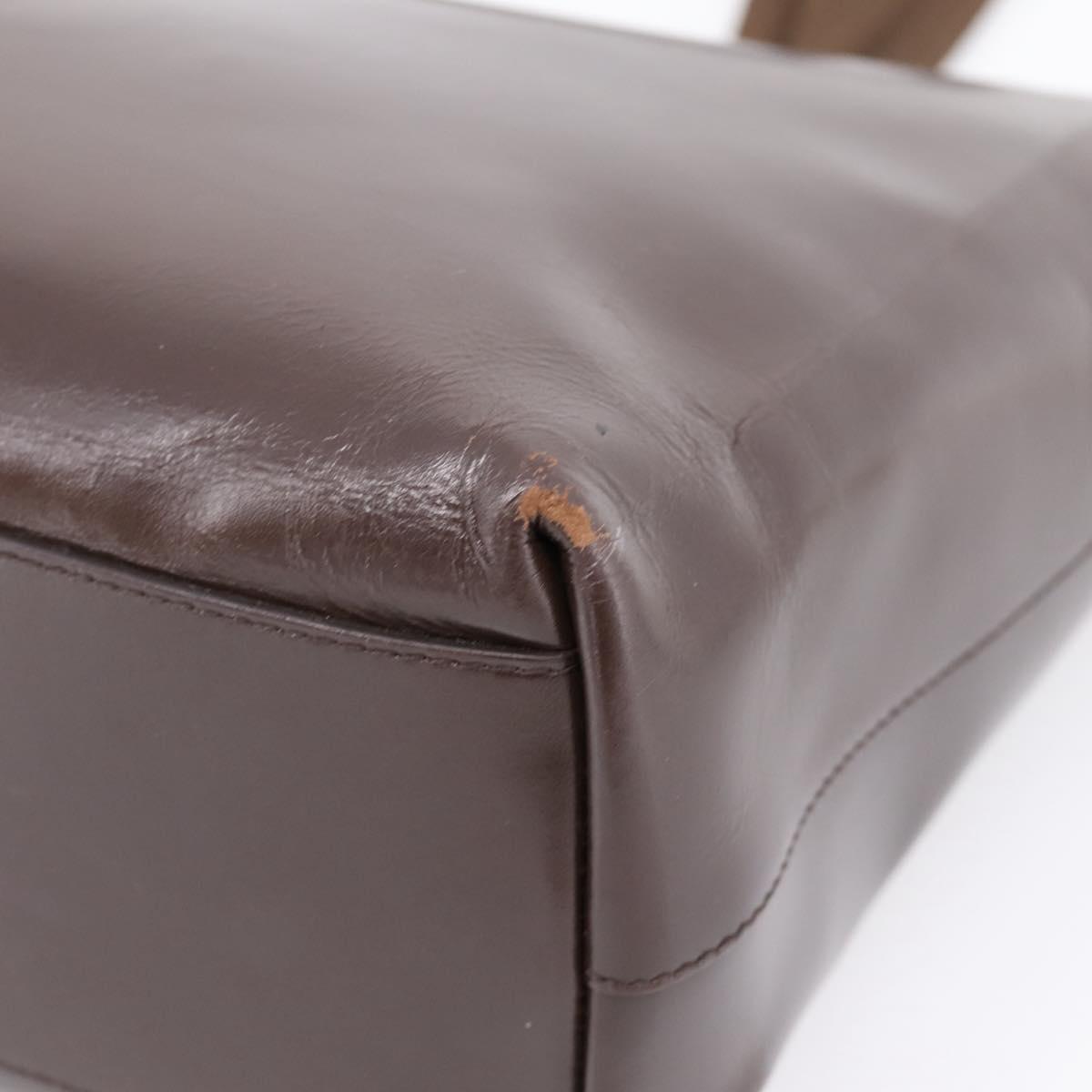 PRADA Tote Bag Leather Brown Auth ep16886