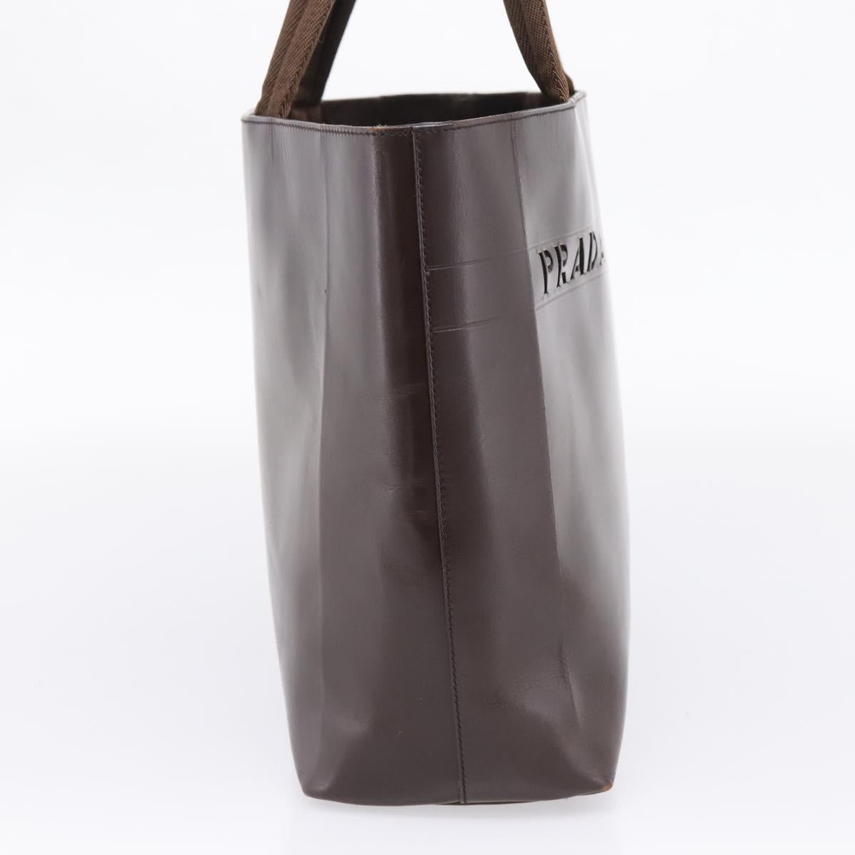 PRADA Tote Bag Leather Brown Auth ep16886