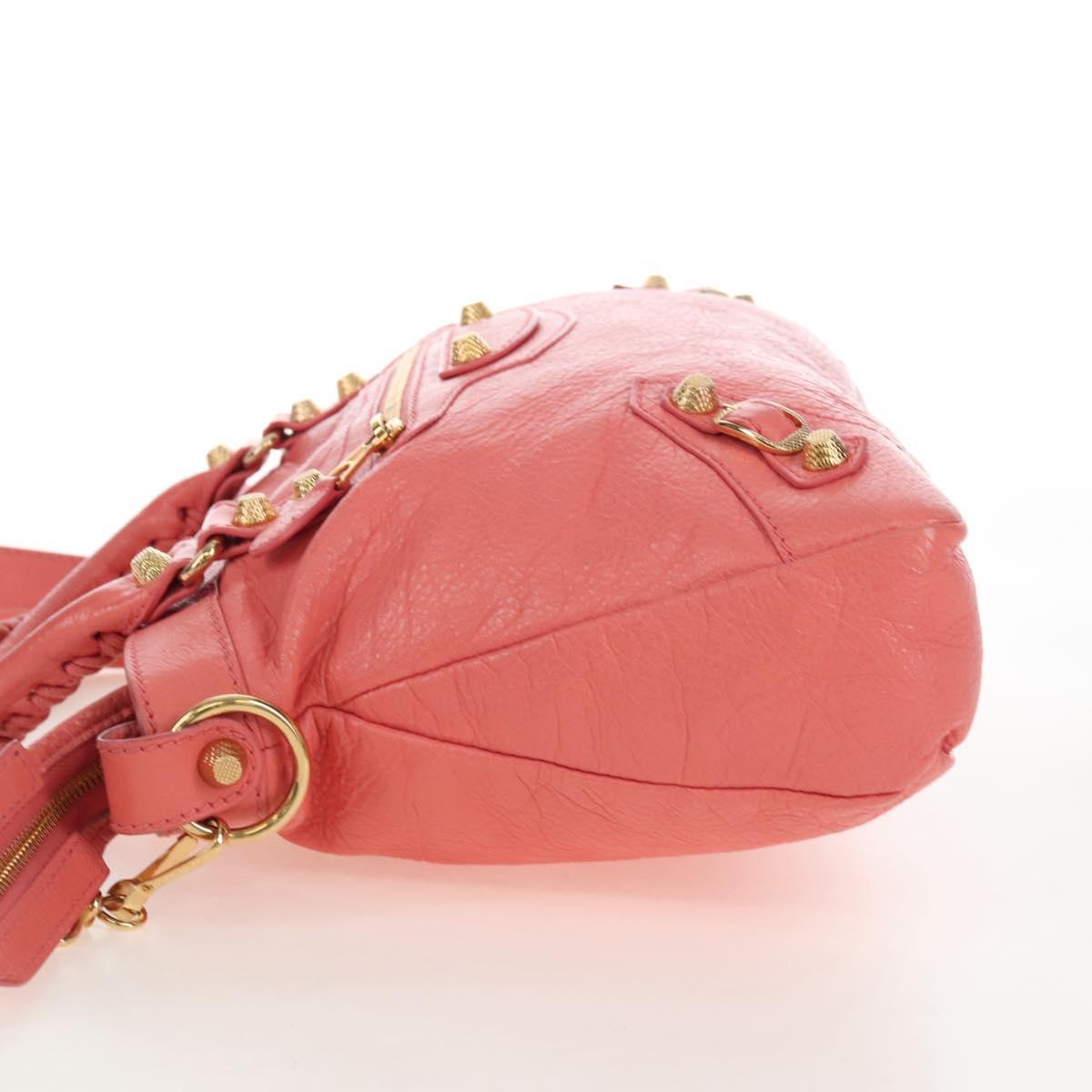 Balenciaga The Giant Town Hand Bag Leather 2way Pink Gold 285434 Auth ep16933M