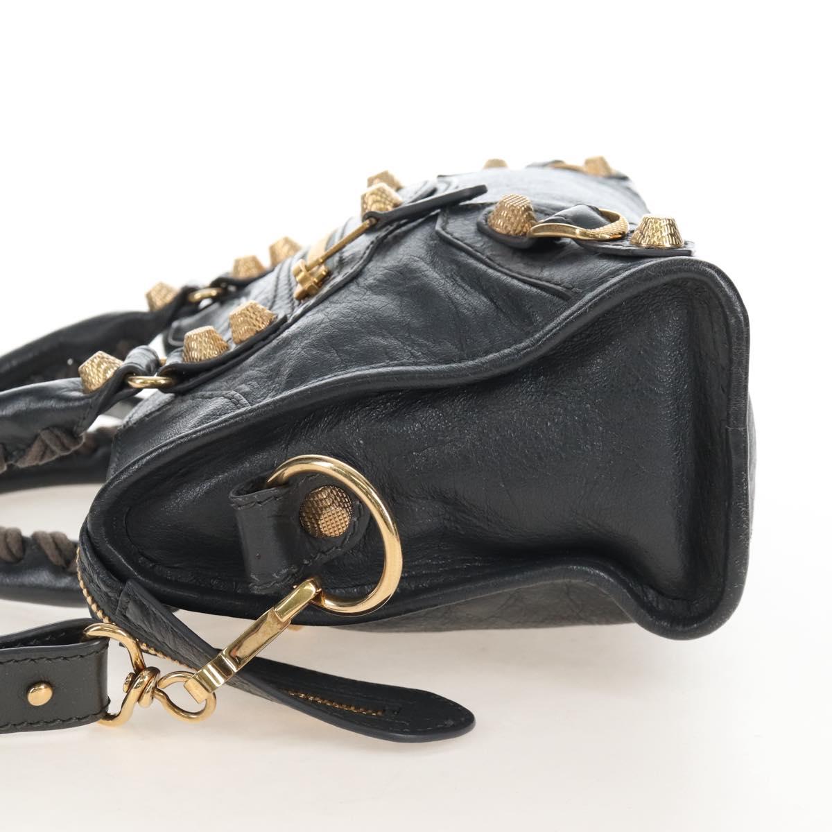 Balenciaga Giant Mini City Hand Bag Leather 2way Gold Gray 309544 Auth ep16934M