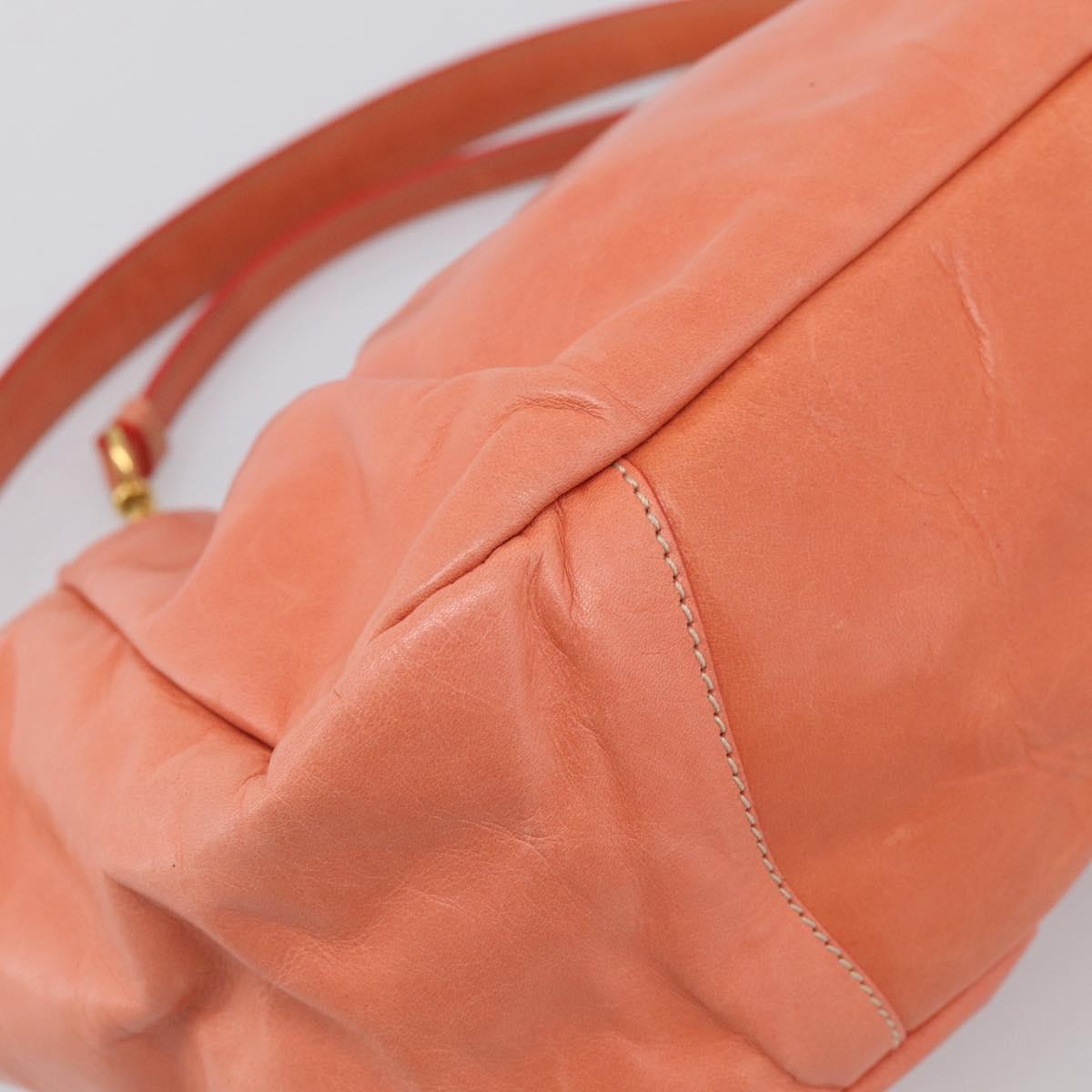 PRADA Hand Bag Leather 2way Pink Gold Tone Auth ep16936V