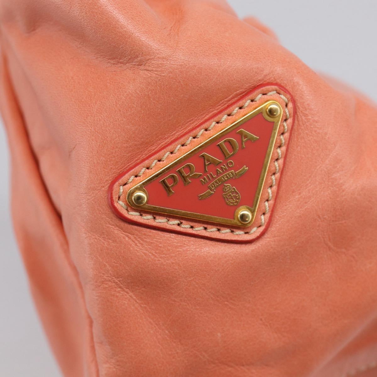PRADA Hand Bag Leather 2way Pink Gold Tone Auth ep16936V
