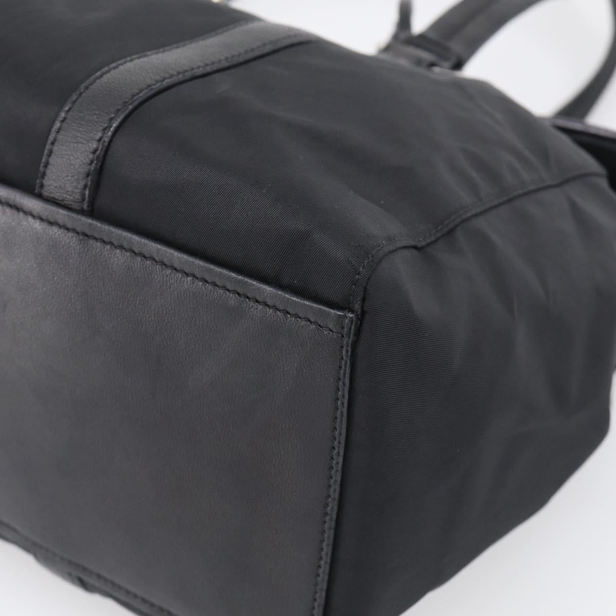 PRADA Hand Bag Nylon Black Silver Auth ep16937V