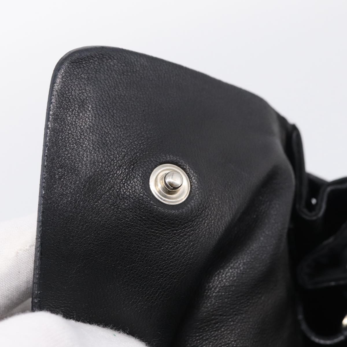PRADA Hand Bag Nylon Black Silver Auth ep16937V